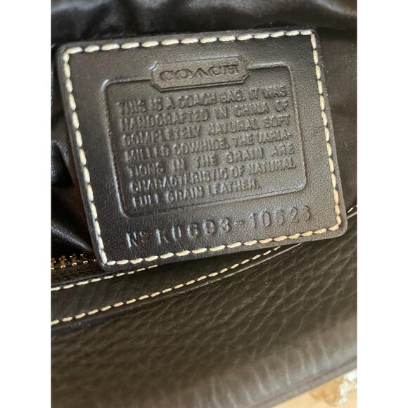 Vintage Coach Hampton light black pebble leather shoulder bag tote Serial F10526 - Picture 9 of 10